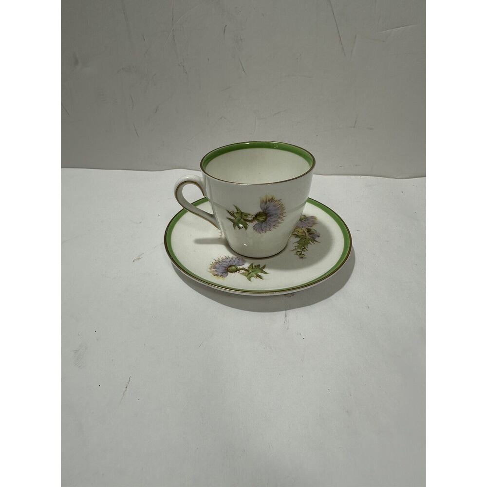 VINTAGE ROYAL DOULTON GLAMIS‎ THISTLE ESPRESSO DEMI-TASSE CUP AND SAUCER